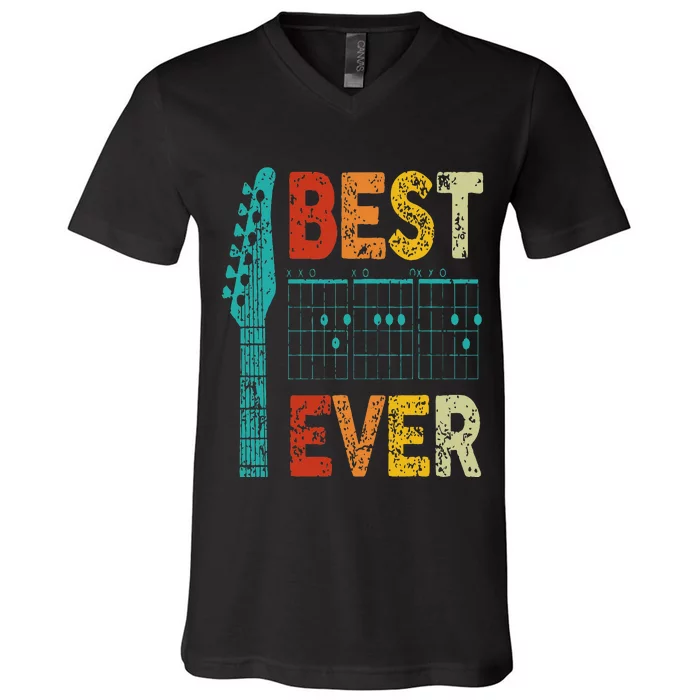 best guitar dad ever chords best dad guitar guitar dad V-Neck T-Shirt