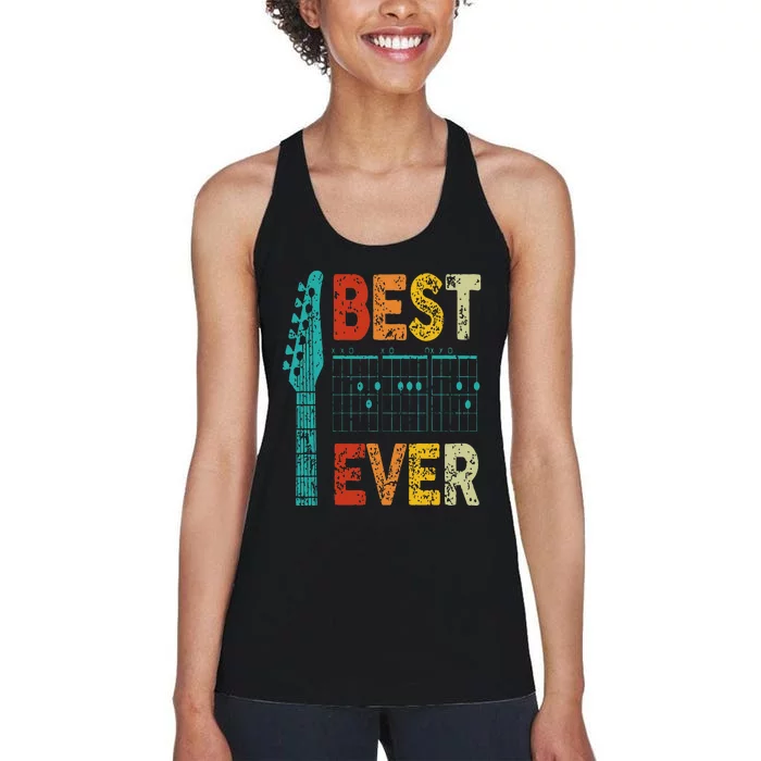 best guitar dad ever chords best dad guitar guitar dad Women's Racerback Tank