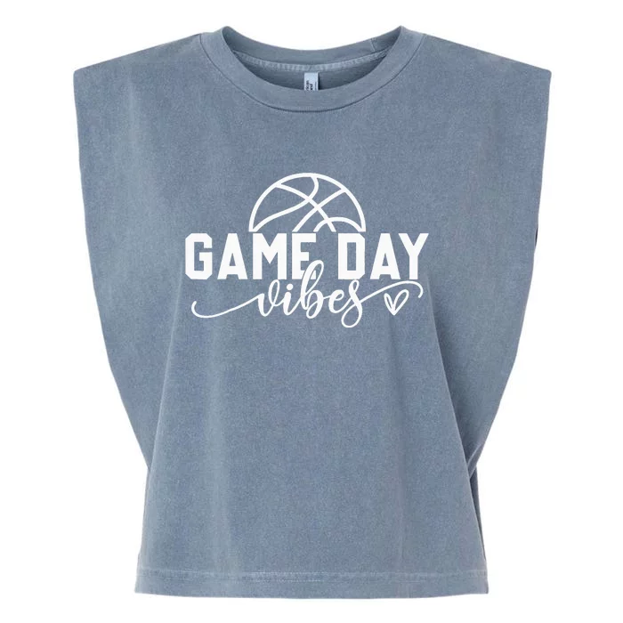 Basketball Game Day Vibes Basketball Mom Life Game Day Garment-Dyed Women's Muscle Tee