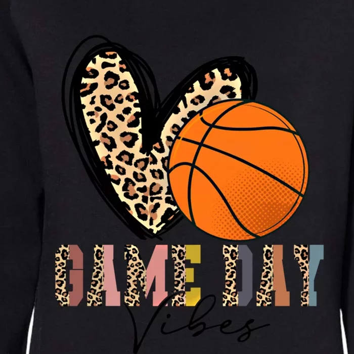 Basketball Game Day Vibes Leopart Gift Cool Gift Womens California Wash Sweatshirt