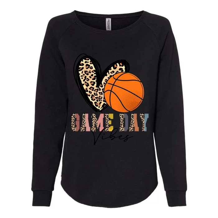 Basketball Game Day Vibes Leopart Gift Cool Gift Womens California Wash Sweatshirt