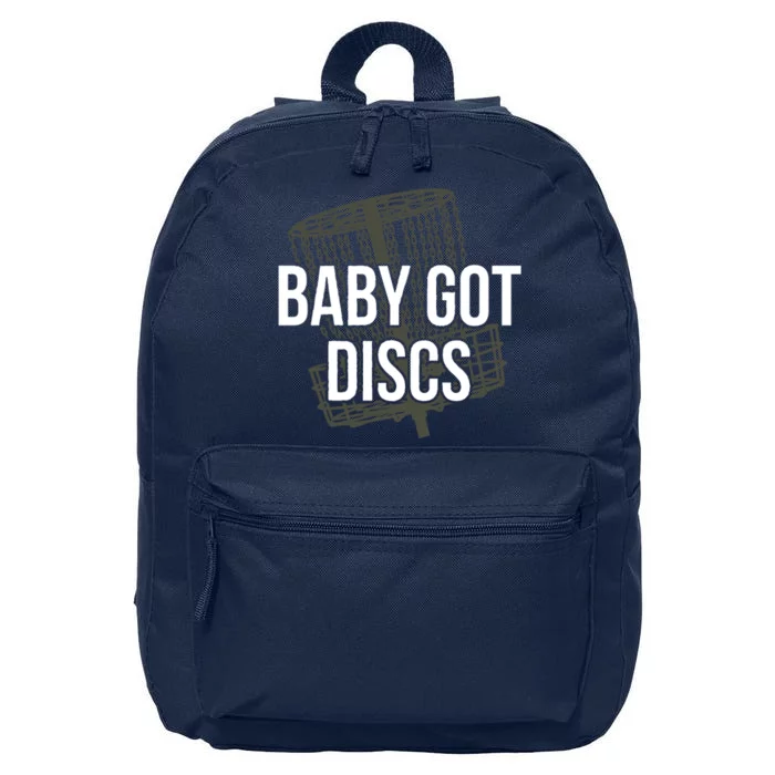 Baby Got Discs Funny Disc Golf Humor Golfer 16 in Basic Backpack