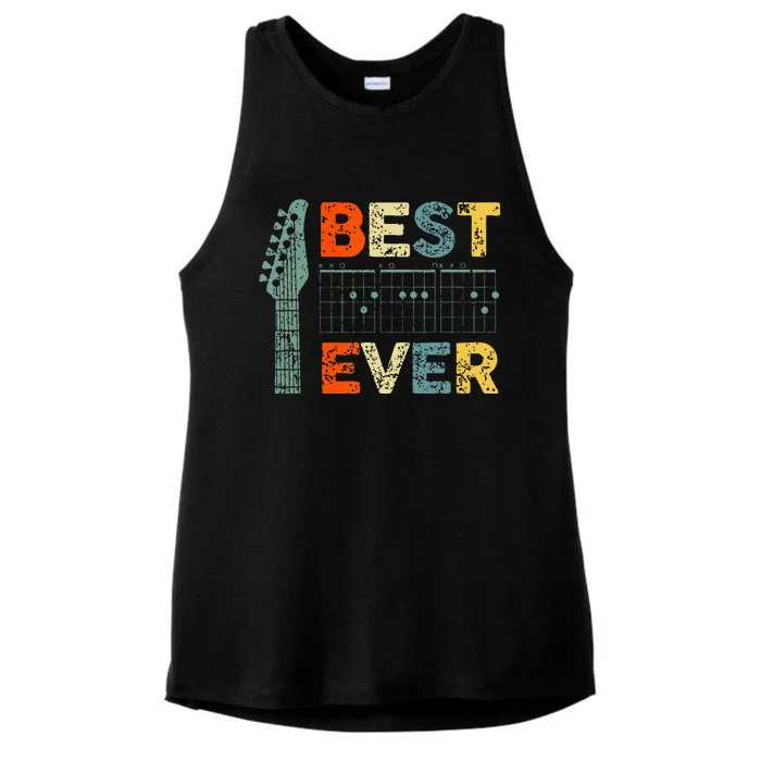 Best Guitar Dad Ever Chords Guitar Fathers Day Dad Ladies Tri-Blend Wicking Tank