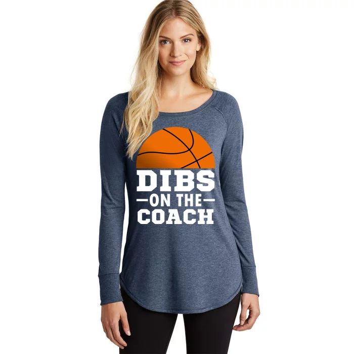 Basketball Game Day Dibs On The Coach Funny Vintage Coaching Gift Women's Perfect Tri Tunic Long Sleeve Shirt