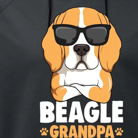 Beagle Grandpa Dog Performance Fleece Hoodie