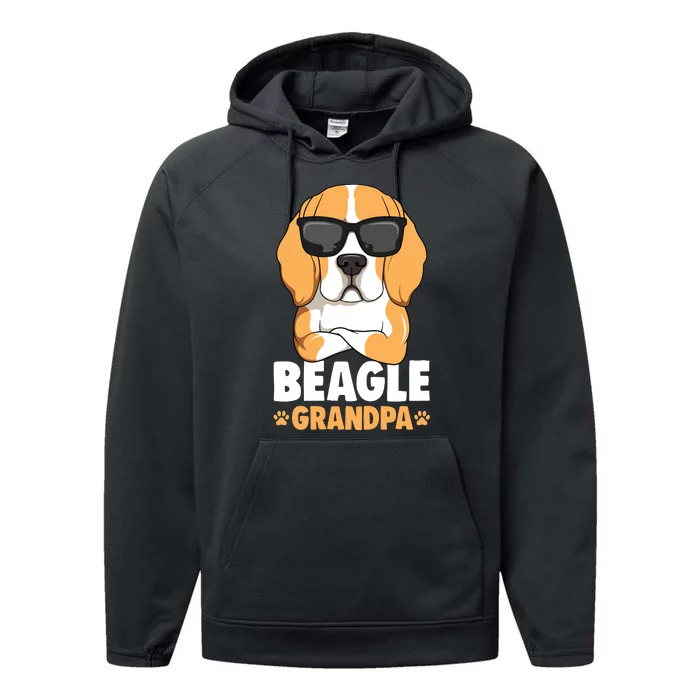 Beagle Grandpa Dog Performance Fleece Hoodie