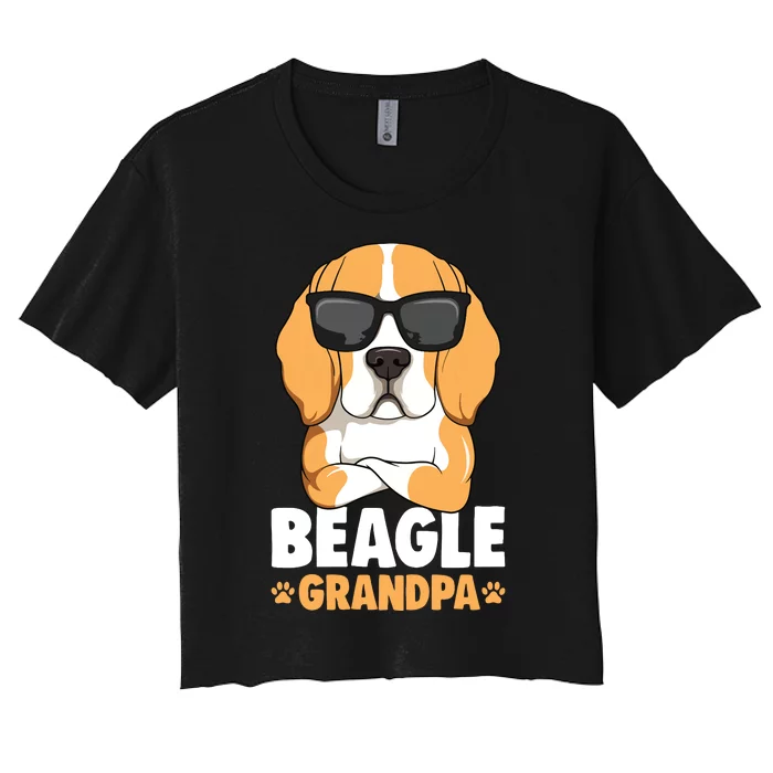 Beagle Grandpa Dog Women's Crop Top Tee