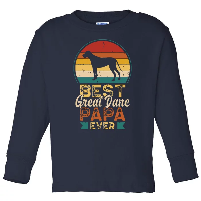 Best Great Dane Papa Ever Fathers Day Dad Grandpa Toddler Long Sleeve Shirt