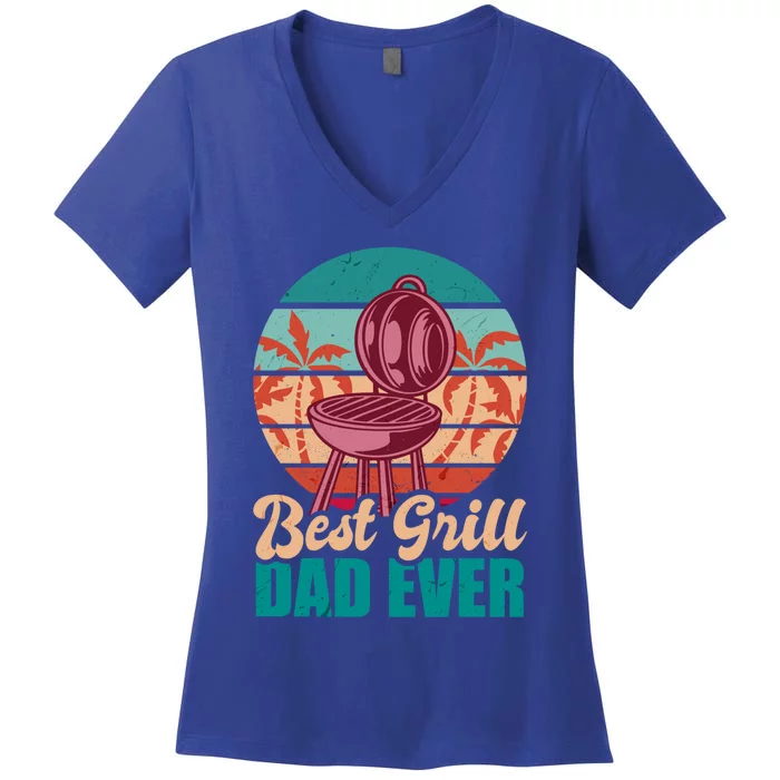 Best Grill Dad Ever For Father's Day Gift Women's V-Neck T-Shirt