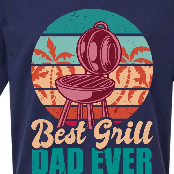 Best Grill Dad Ever For Father's Day Gift Sueded Cloud Jersey T-Shirt