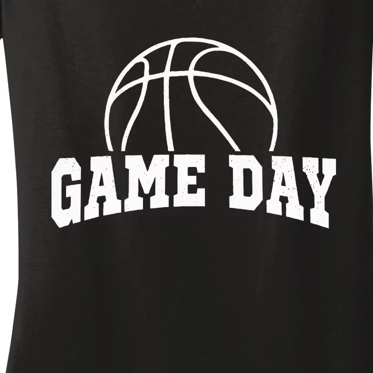 Basketball Game Day Basketball Mom Life Game Day Women's V-Neck T-Shirt