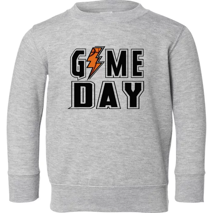 Basketball Game Day Lightning Team Basketball Toddler Sweatshirt