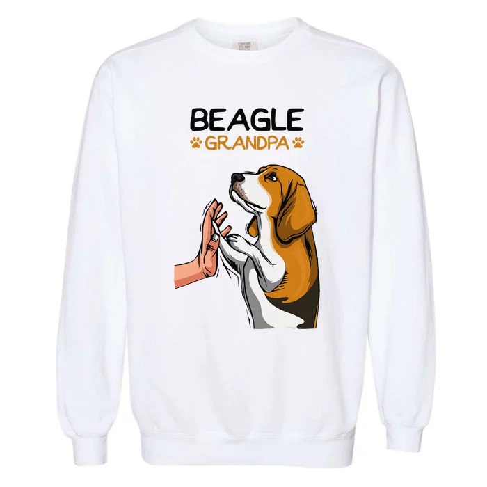 Beagle Grandpa Dog Dad Garment-Dyed Sweatshirt