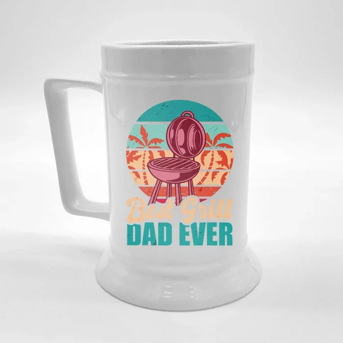 Best Grill Dad Ever For Fathers Day Front & Back Beer Stein