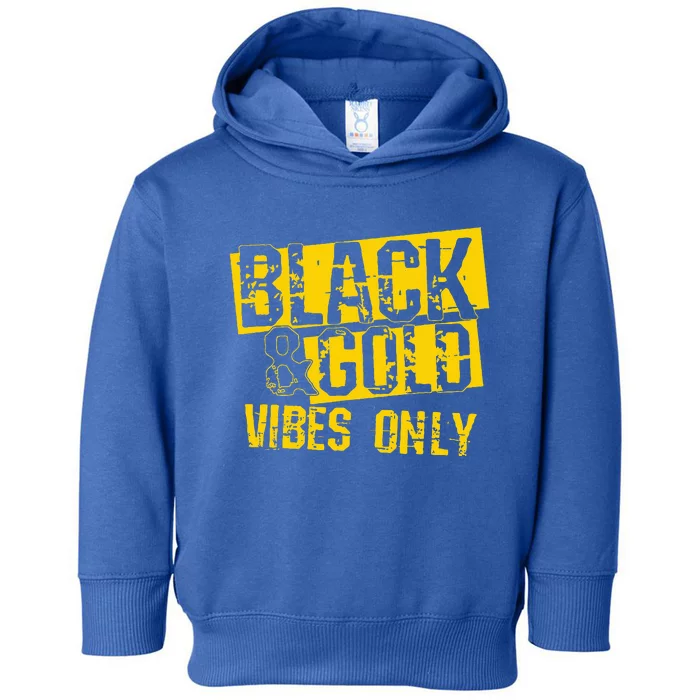 Black Game Day And Gold For High School Football Toddler Hoodie