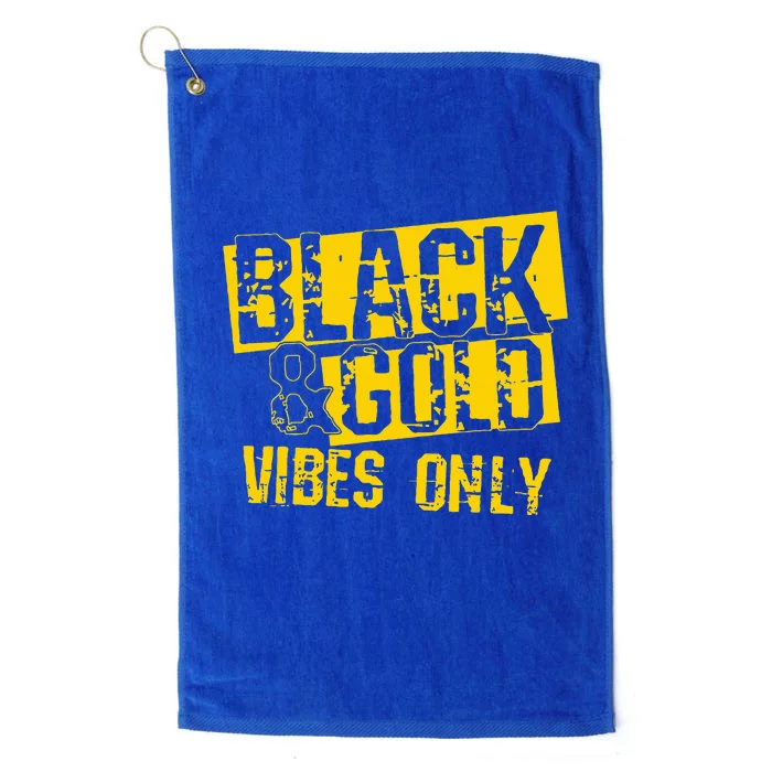 Black Game Day And Gold For High School Football Platinum Collection Golf Towel