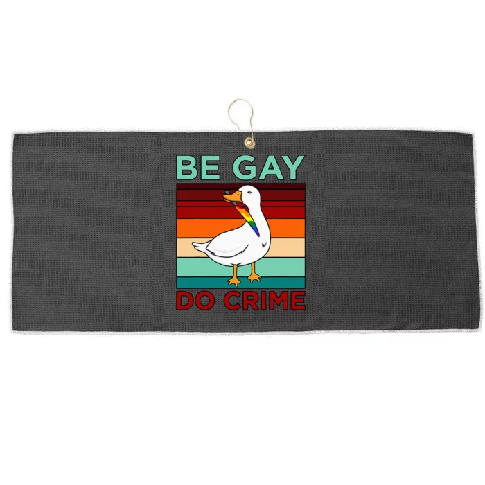 Be Gay Do Crime LGBTQ Pride Month Supporter Graphic Large Microfiber Waffle Golf Towel