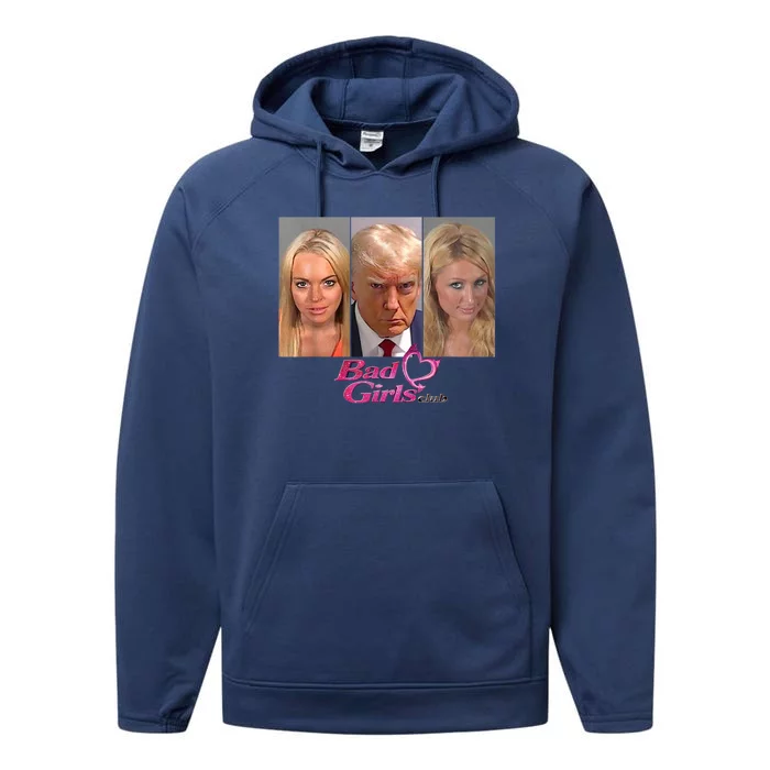 Bad Girls Donald Club Trump 2024 Mugshot Performance Fleece Hoodie