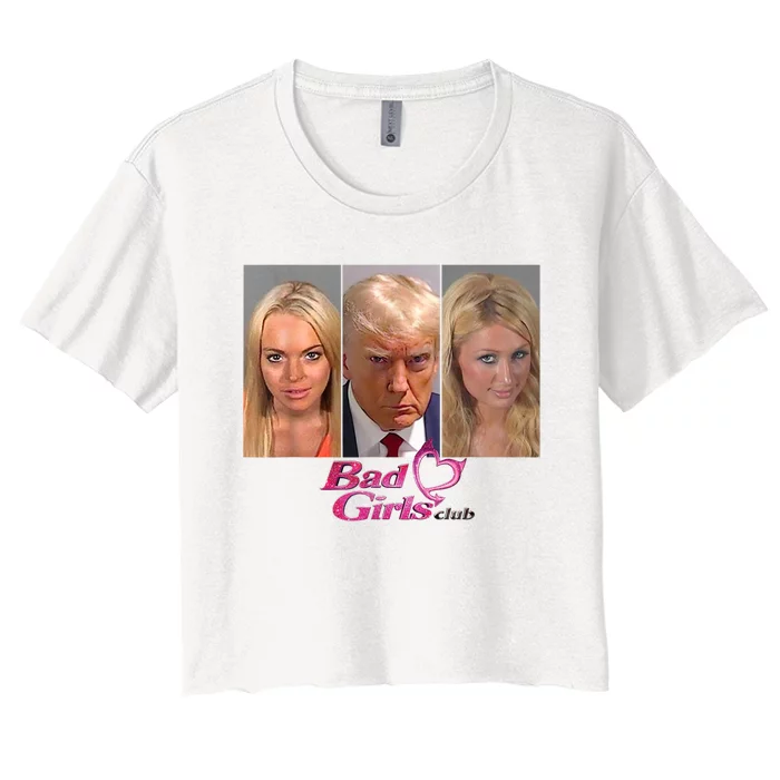 Bad Girls Donald Club Trump 2024 Mugshot Women's Crop Top Tee