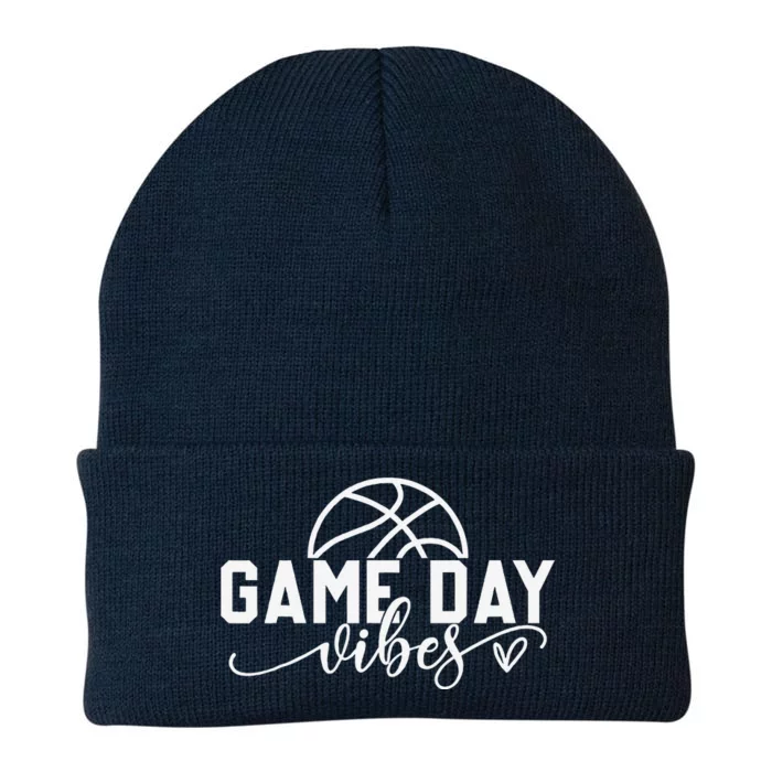 Basketball Game Day Vibes Basketball Mom Life Game Day Knit Cap Winter Beanie