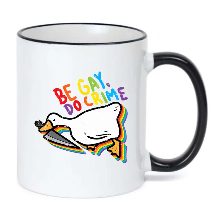 Be Gay Do Crime Goose Rainbow Pride Flag Lgbtq Black Color Changing Mug