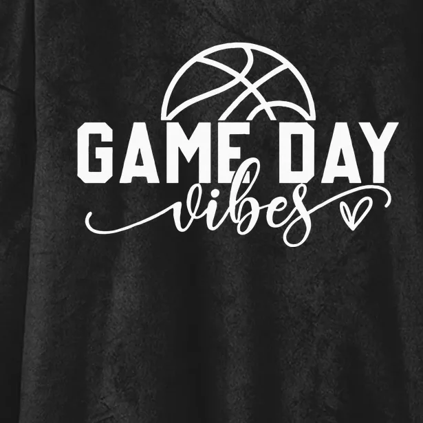 Basketball Game Day Vibes Basketball Mom Life Game Day Hooded Wearable Blanket