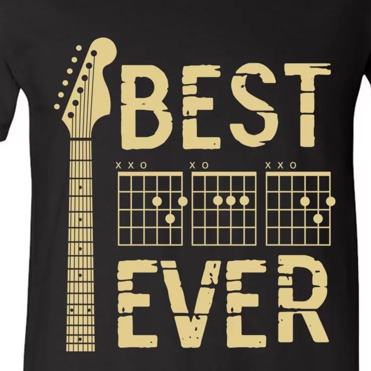 Best Guitar Dad Ever Chords Best Dad Guitar Guitar Dad V-Neck T-Shirt