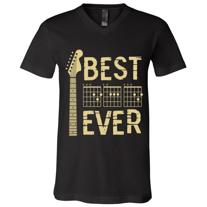 Best Guitar Dad Ever Chords Best Dad Guitar Guitar Dad V-Neck T-Shirt