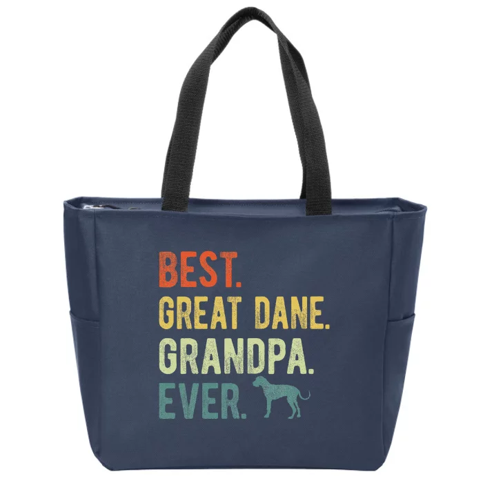 Best Great Dane Grandpa Ever Dog Lovers Fathers Day Zip Tote Bag