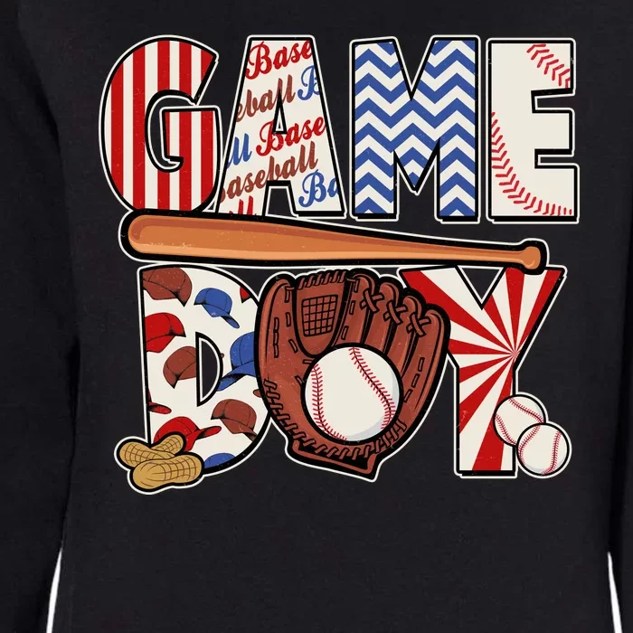 Baseball Game Day Womens California Wash Sweatshirt