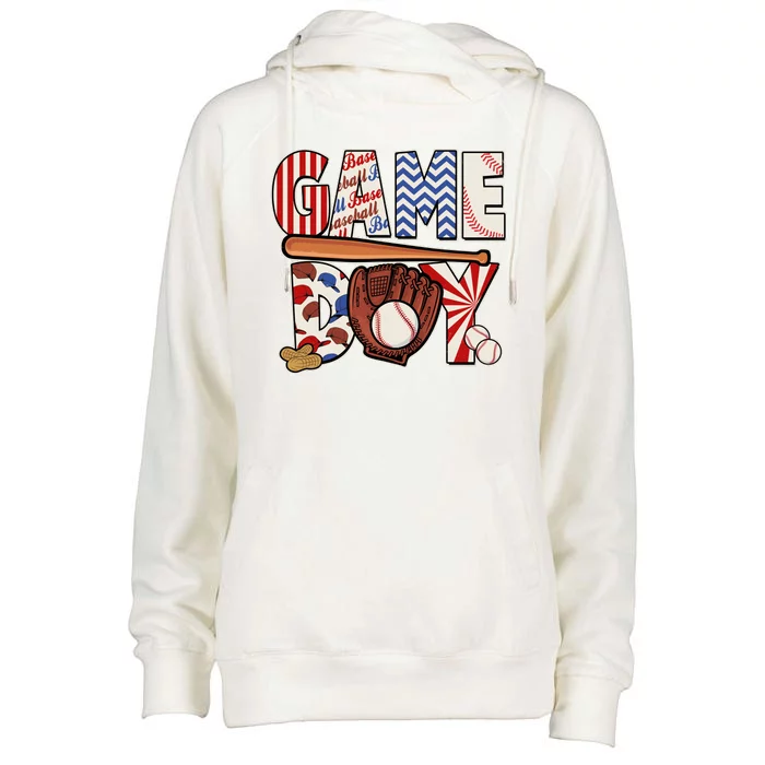 Baseball Game Day Womens Funnel Neck Pullover Hood