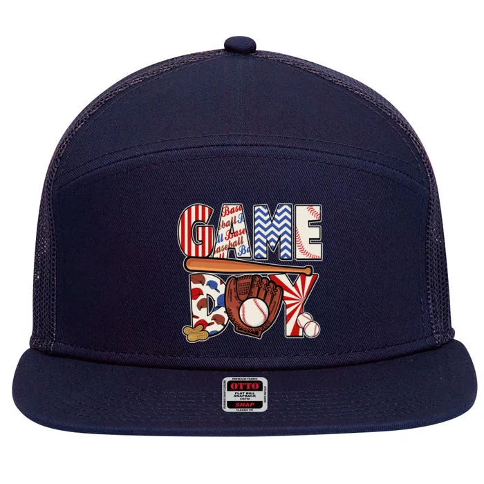 Baseball Game Day 7 Panel Mesh Trucker Snapback Hat