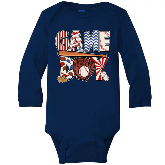 Baseball Game Day Baby Long Sleeve Bodysuit