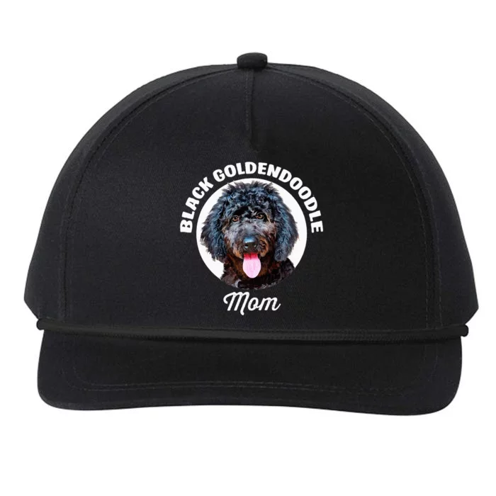 Black Goldendoodle Dog Mom Snapback Five-Panel Rope Hat