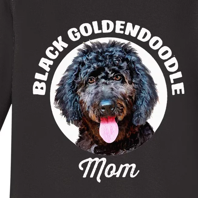 Black Goldendoodle Dog Mom Baby Long Sleeve Bodysuit