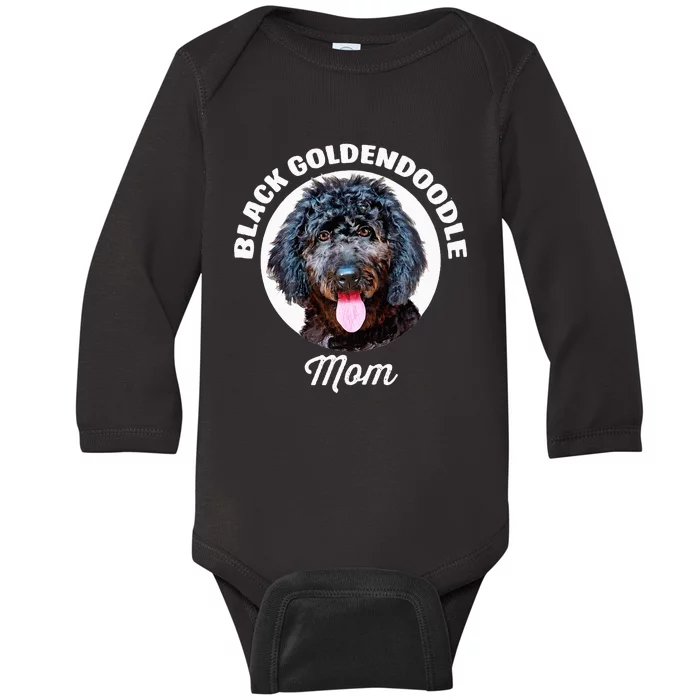 Black Goldendoodle Dog Mom Baby Long Sleeve Bodysuit