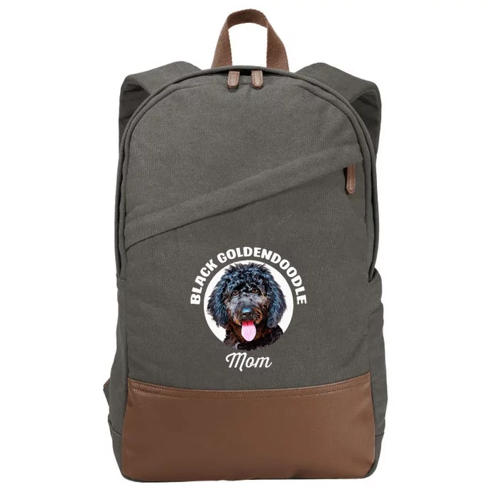 Black Goldendoodle Dog Mom Cotton Canvas Backpack