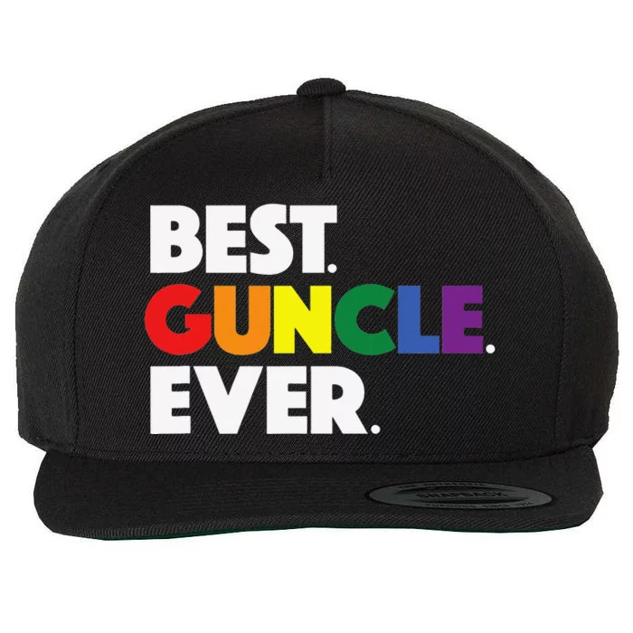 Best Guncle Ever Gift & New Baby Announcement for Gay Uncle Wool Snapback Cap