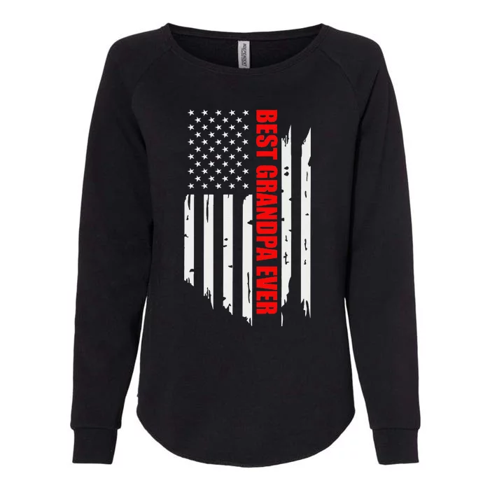 Best Grandpa Ever Vintage American Flag Womens California Wash Sweatshirt