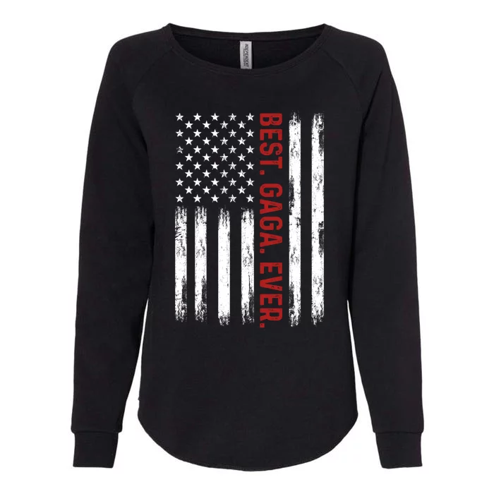 Best Gaga Ever Vintage American Flag 4th Of July Gaga Gift Womens California Wash Sweatshirt