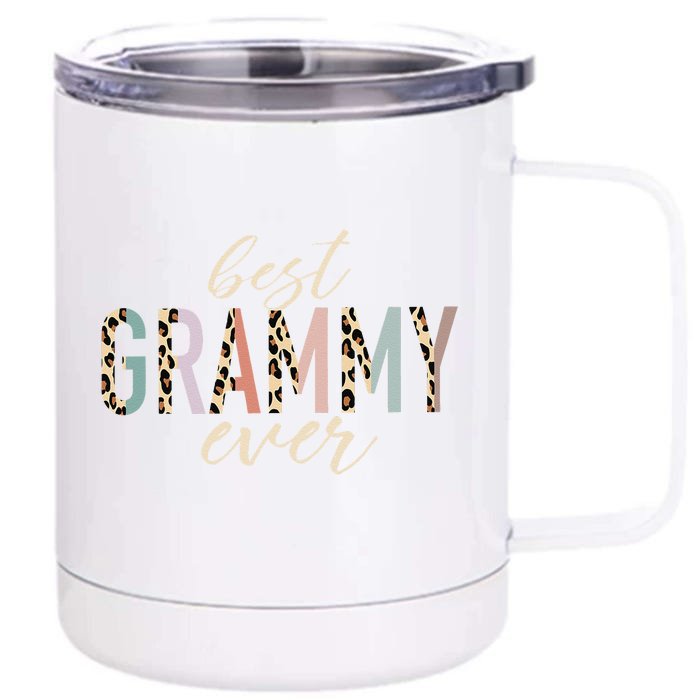 Best Grammy Ever Gifts Leopard Print Mothers Day Front & Back 12oz Stainless Steel Tumbler Cup