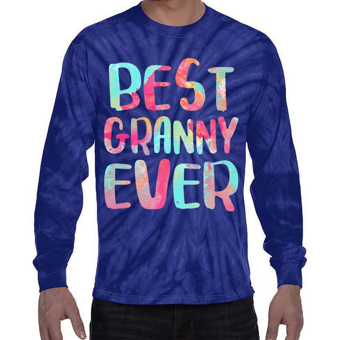 Best Granny Ever Funny Mother's Day Tie-Dye Long Sleeve Shirt