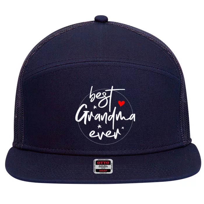 Best Grandma Ever Grandma 7 Panel Mesh Trucker Snapback Hat