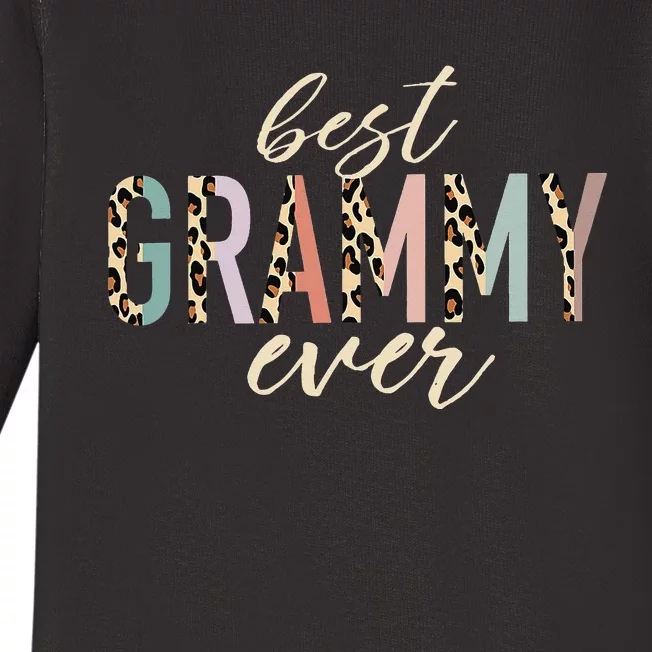 Best Grammy Ever Gifts Leopard Print Mothers Day Baby Long Sleeve Bodysuit