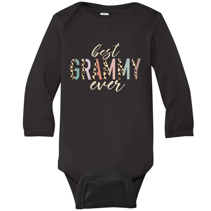 Best Grammy Ever Gifts Leopard Print Mothers Day Baby Long Sleeve Bodysuit