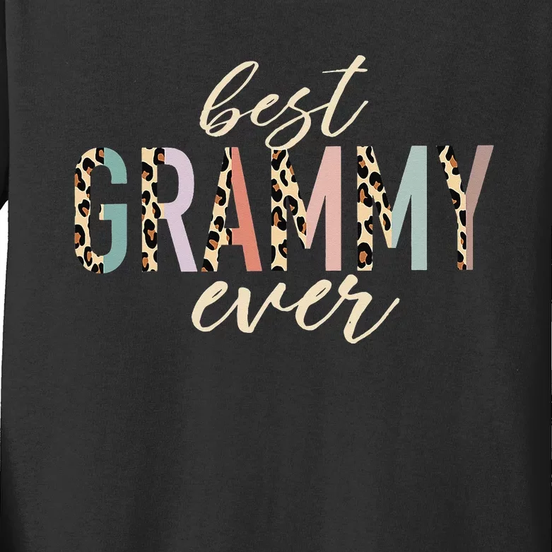 Best Grammy Ever Gifts Leopard Print Mothers Day Kids Long Sleeve Shirt