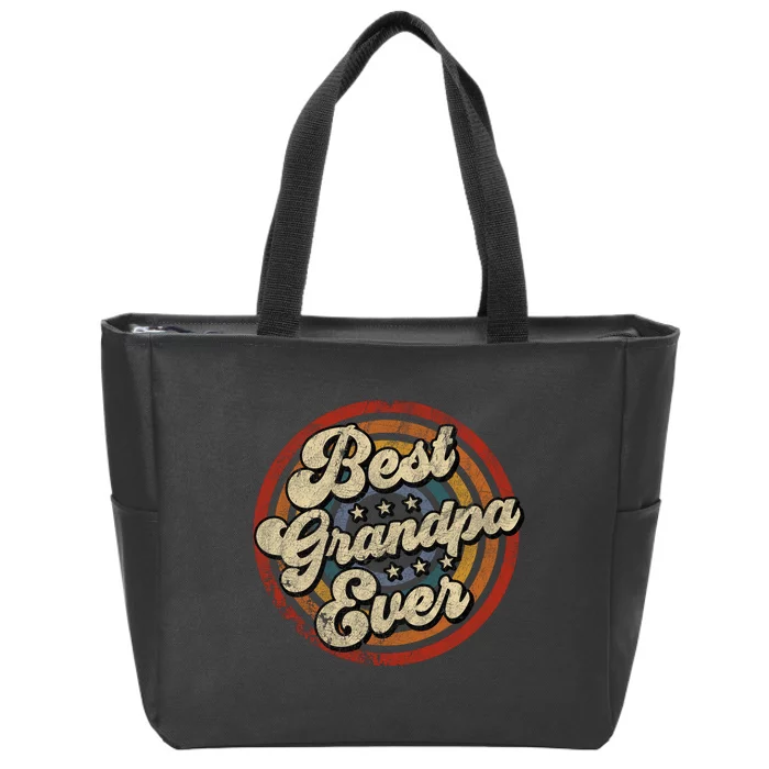 Best Grandpa Ever Vintage Retro Style Zip Tote Bag