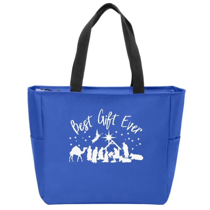 BEST GIFT EVER Christian Christmas Jesus Nativity Religious Zip Tote Bag