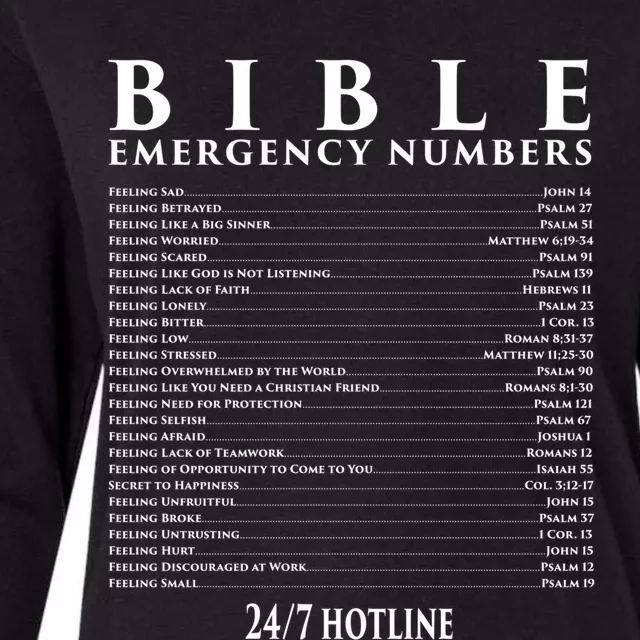 Bible Gift Emergency Verse Numbers Womens Cotton Relaxed Long Sleeve T-Shirt