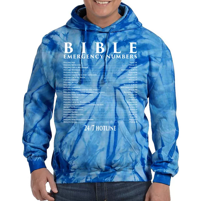 Bible Gift Emergency Verse Numbers Tie Dye Hoodie